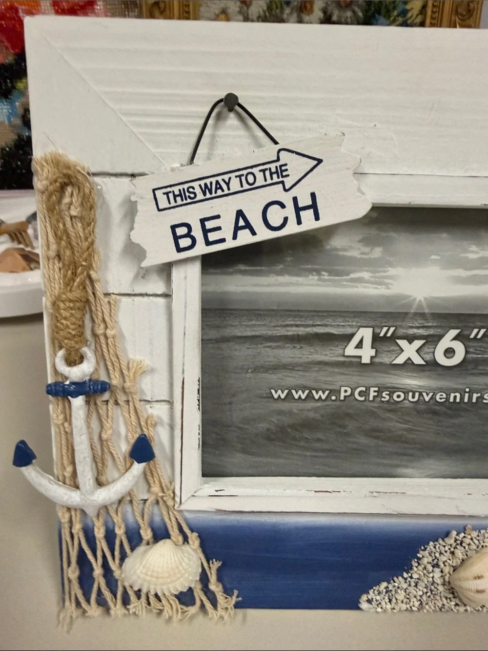 Daytona Beach FL 4 x 6 Beach House White Blue Picture Frame
